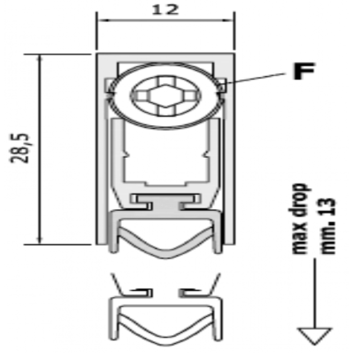 Automatinis slenkstis Morelli SEAL SIMPLE  (600cm-900cm)